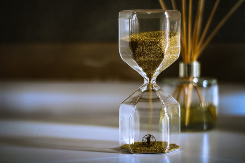 Hourglass symbolizing time loop